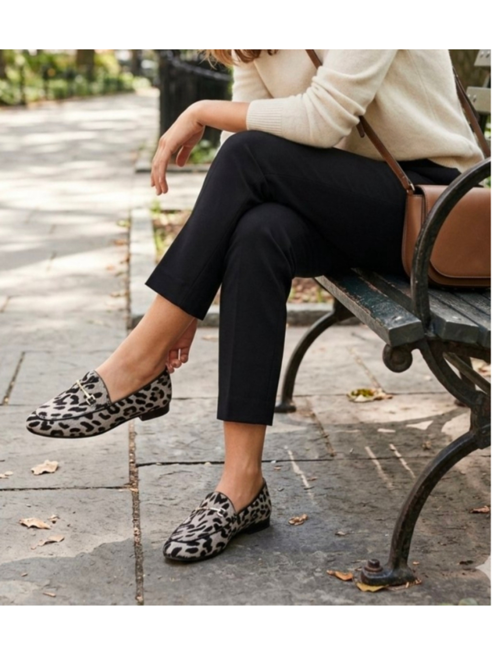 Sam Edelman Loraine Bit Loafer Grey Leopard Brahma Calf Hair Size 8 1/2